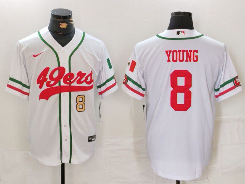 Men San Francisco 49ers #8 Young White Joint Name 2024 Nike Limited NFL Jersey style 2